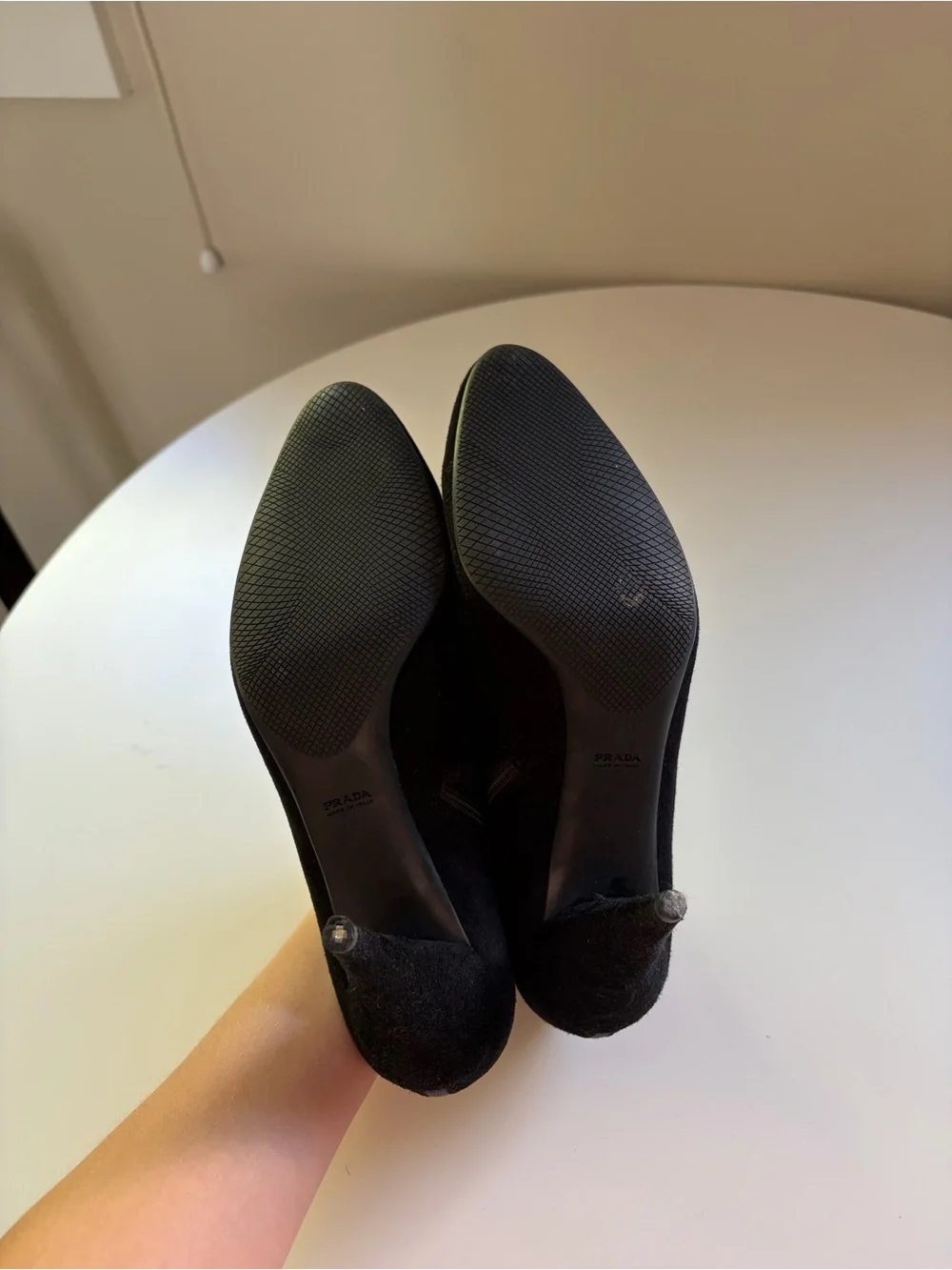 Vintage Prada Black Suede Ankle Boots with Side Zip - Picture 5 of 5